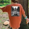 Raccoon Women's Oversized T-Shirt - Bigfoot Sasquatch Print Back Yam