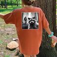 Scared Raccoon Selfie With Sasquatch Bigfoot Raccoon Women's Oversized Comfort T-Shirt Back Print Yam