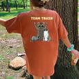 Team Trash Opossum Raccoon Rat Animals Garbage Gang Short Sleeve Women's Oversized Comfort T-Shirt Back Print Yam