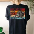 Adopt A Street Cat Oversized Women's T-Shirt | Funny Raccoon Back Print Black