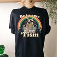 Autism Be In Awe Of My 'Tism Meme Autistic Raccoon Women's Oversized Comfort T-Shirt Back Print Black