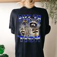 Autistic Raccoon Rizz Meme Women's Oversized T-Shirt | Fun Graphic Black