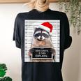 Christmas Raccoon Back Print Women's Oversized T-Shirt | Dear Santa Humor Black