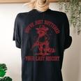 Cowboy Raccoon Women's Oversized T-Shirt - Fun Western Theme Back Print Black