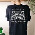 Cute Raccoon Women's Oversized T-Shirt - Fun Casual Style Black