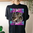 Even Baddies Get Saddies Raccoon Oddly Specific Meme Women's Oversized Comfort T-Shirt Back Print Black