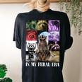 Feral Era Raccoon Meme Women's Oversized T-Shirt | Back Print Comfort Black
