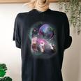 Ferrets Howling At The Moon Shirt Ferret Women's Oversized Comfort T-Shirt Back Print Black