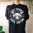 Gothic Raccoon Oversized T-Shirt - Back Print for Women Black