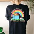 Groovy This Little Light-Of Mine Dumpster Fire Raccoon Women's Oversized Comfort T-Shirt Back Print Black