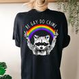 LGBTQ Pride Raccoon Women's Oversized Rainbow Back T-Shirt Black