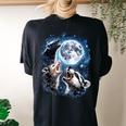Opossum & Raccoon Moon Howling Tee - Women's Oversized Comfort Black