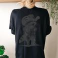 Raccoon Cowboy Graphic T-Shirt - Unisex Oversized Back Print Black