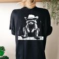 Raccoon Cowboy Western T-Shirt | Adults & Kids | Oversized Fit Black