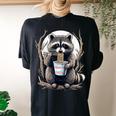 Raccoon Eating Instant Noodles | Oversized Unisex Comfort T-Shirt Black