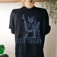 Raccoon Halloween Oversized T-Shirt for Women - Stay Trashy Black