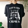 Raccoon 'Let's Do Crimes' Oversized Unisex T-Shirt | Cute Back Print Black