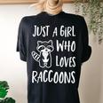 Raccoon Lover Women's Oversized Back Print T-Shirt - Cute & Comfy Black