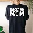 Raccoon Lover Women's Oversized T-Shirt | Animal Mom Back Print Black