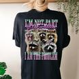 Raccoon Meme Women's Oversized T-Shirt - Back Print, Casual Style Black