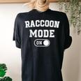Raccoon Mode On Women's Oversized T-Shirt | Cute Animal Lover's Choice Black