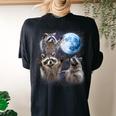 Raccoon Oversized T-Shirt - Women's Moonlight Comfort Tee with Back Print Black
