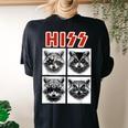 Raccoon Rock Music Band Concert Men Women Kids Raccoon Women's Oversized Comfort T-Shirt Back Print Black