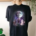 Rats Howling At The Moon Shirt Rat Women's Oversized Comfort T-Shirt Back Print Black