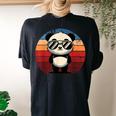 Retro Panda BBQ Party Women's Oversized T-Shirt | Pool Day Fun Black