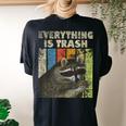 Retro Raccoon Women's Oversized T-Shirt - Camping Comfort Back Print Black
