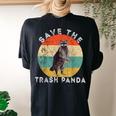 Retro Sunset Raccoon Women's Oversized T-Shirt - Eco Impact Black