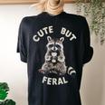 Sarcastic Raccoon Back Print Oversized Comfort T-Shirt - Women - Casual Fun Black