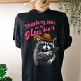 Strawberry Jams But My Don't Raccoon Women's Oversized Comfort T-Shirt Back Print Black
