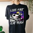 Street Cats & Raccoons Women's Oversized T-Shirt - Eat Trash Theme Black