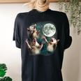 Three Possum Moon Women's Oversized Comfort Tee - Quirky Meme Back Print Black