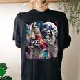 Women's Oversized T-Shirt | Fun Cursed Raccoon Moon Design | Casual Comfort Black