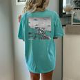 Alien UFO Raccoon Women's Oversized Tee - Cozy Back Print Design Chalky Mint