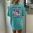 Autistic Raccoon Rizz Meme Women's Oversized T-Shirt | Fun Graphic Chalky Mint