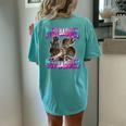 Even Baddies Get Saddies Raccoon Oddly Specific Meme Women's Oversized Comfort T-Shirt Back Print Chalky Mint