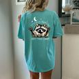 Funny Raccoon Women's Oversized T-Shirt - Humorous Back Print Chalky Mint