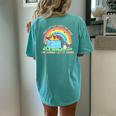 Groovy This Little Light-Of Mine Dumpster Fire Raccoon Women's Oversized Comfort T-Shirt Back Print Chalky Mint
