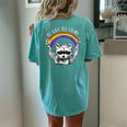 LGBTQ Pride Raccoon Women's Oversized Rainbow Back T-Shirt Chalky Mint