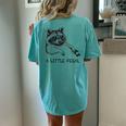 A Little Feral Raccoon With Moon Animal Raccoon Trash Panda Women's Oversized Comfort T-Shirt Back Print Chalky Mint