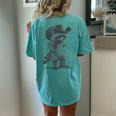Raccoon Cowboy Graphic T-Shirt - Unisex Oversized Back Print Chalky Mint