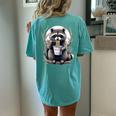 Raccoon Eating Instant Noodles | Oversized Unisex Comfort T-Shirt Chalky Mint