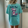 Raccoon Girl Summer Oversized Women's T-Shirt - Cute & Funny Back Print Chalky Mint