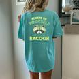 Raccoon Graphic Women's Oversized T-Shirt | Fun Casual Back Print Chalky Mint
