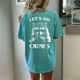 Raccoon 'Let's Do Crimes' Oversized Unisex T-Shirt | Cute Back Print Chalky Mint