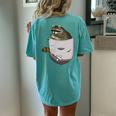Raccoon Lover Oversized Women's T-Shirt | Animal Theme Back Print Chalky Mint