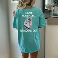Raccoon Lover Oversized Women's T-Shirt | Cozy Novelty Back Print Chalky Mint